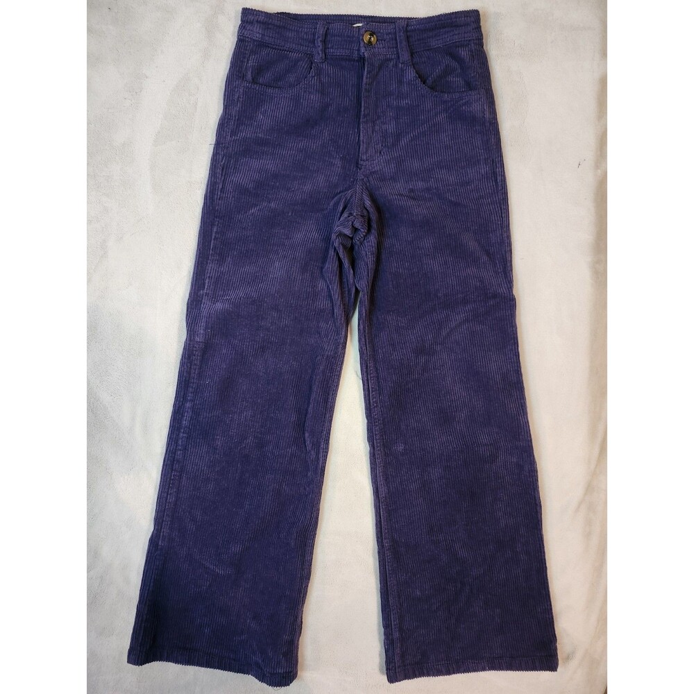 Billabong Be Free Purple Corduroy Pants High Rise Wide Leg Womens Size 26 Retro